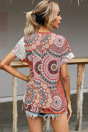 Pretty Vibe Printed Short Sleeve Crew Neck Tee - MXSTUDIO.COM