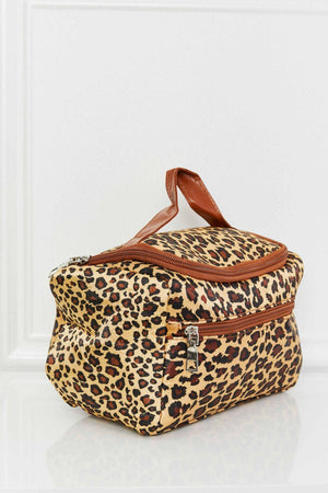 Printed Plaid Leopard Makeup Bag With Top Handle - MXSTUDIO.COM