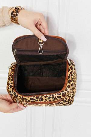 Printed Plaid Leopard Makeup Bag With Top Handle - MXSTUDIO.COM