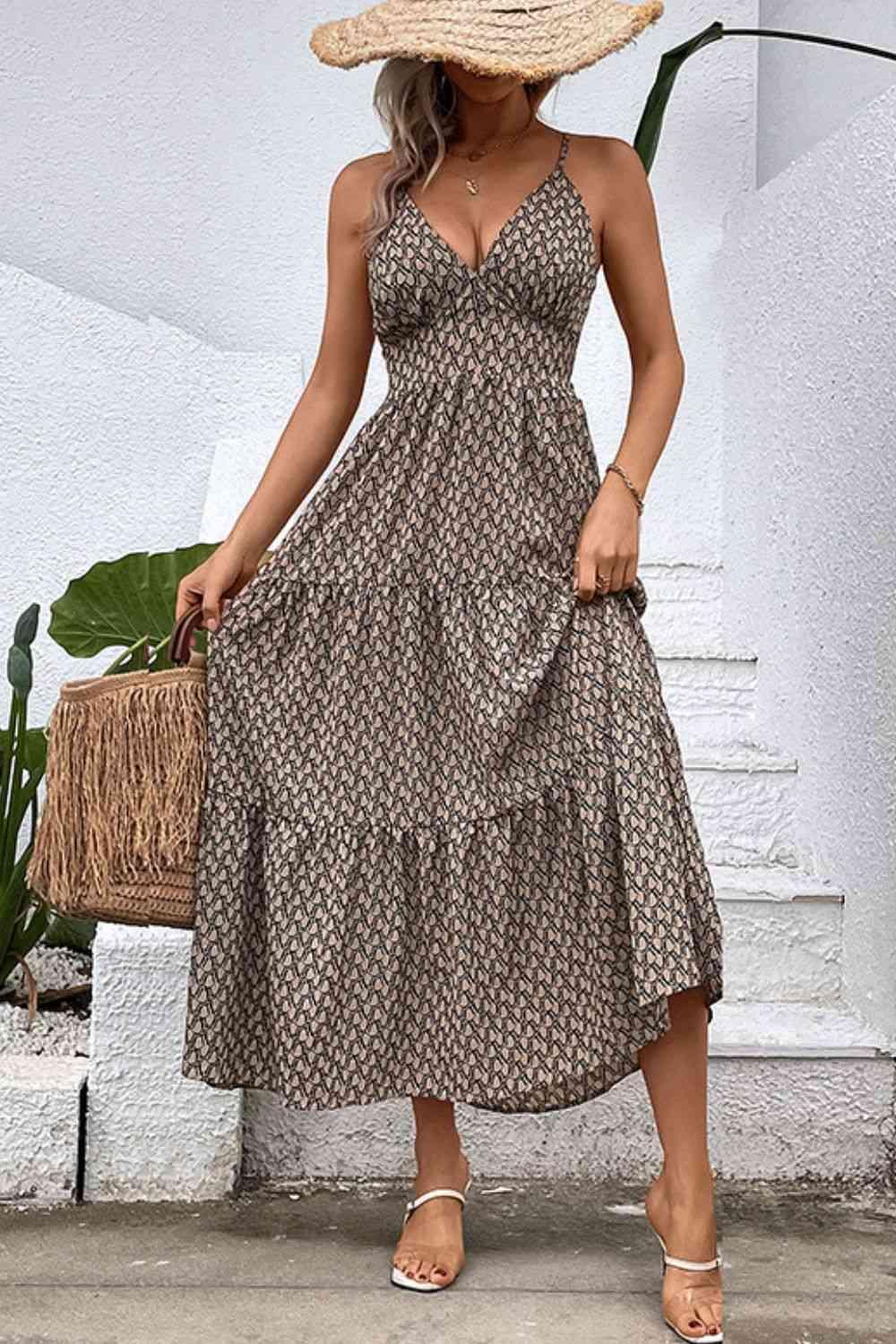 a woman wearing a hat and a dress