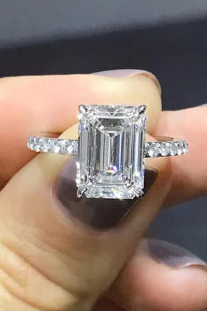 Pristine Platinum-Plated 5 Carat Moissanite Ring - MXSTUDIO.COM