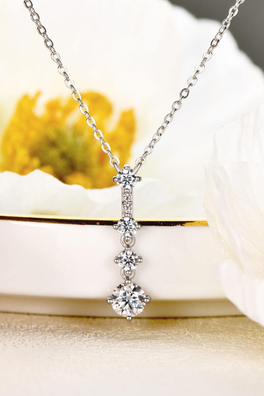 Profound Zircon Accents Moissanite Necklace Womens - MXSTUDIO.COM