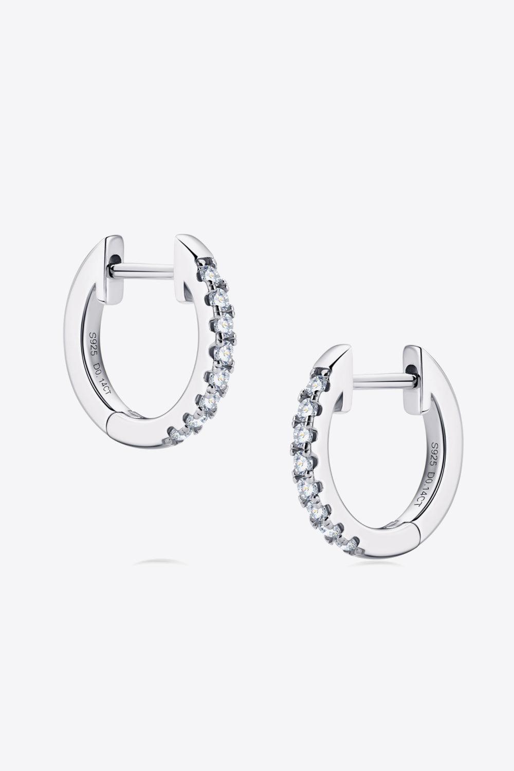 Prominent 925 Sterling Silver Moissanite Huggie Earrings - MXSTUDIO.COM