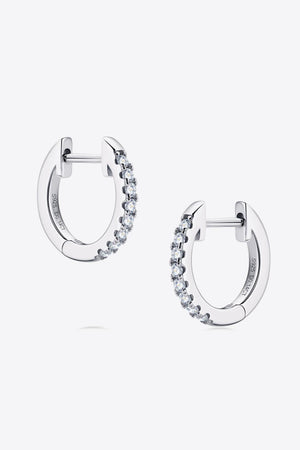 Prominent 925 Sterling Silver Moissanite Huggie Earrings - MXSTUDIO.COM