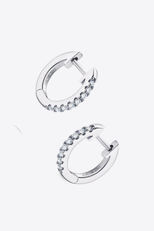Prominent 925 Sterling Silver Moissanite Huggie Earrings - MXSTUDIO.COM