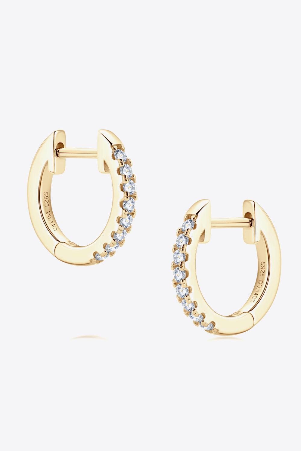 Prominent 925 Sterling Silver Moissanite Huggie Earrings - MXSTUDIO.COM