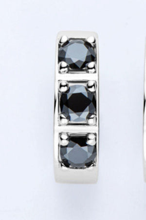 Promising Times Inlaid Moissanite Huggie Earrings - MXSTUDIO.COM