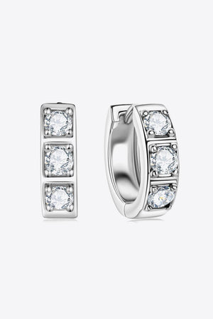 Promising Times Inlaid Moissanite Huggie Earrings - MXSTUDIO.COM