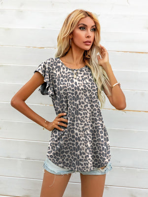 Pure Beauty Flutter Cap Sleeve Blouse - MXSTUDIO.COM