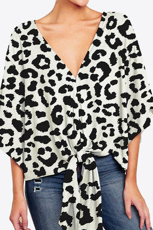Quintessential Deep V Neck Dolman Sleeve Blouse - MXSTUDIO.COM