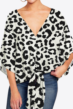 Quintessential Deep V Neck Dolman Sleeve Blouse - MXSTUDIO.COM