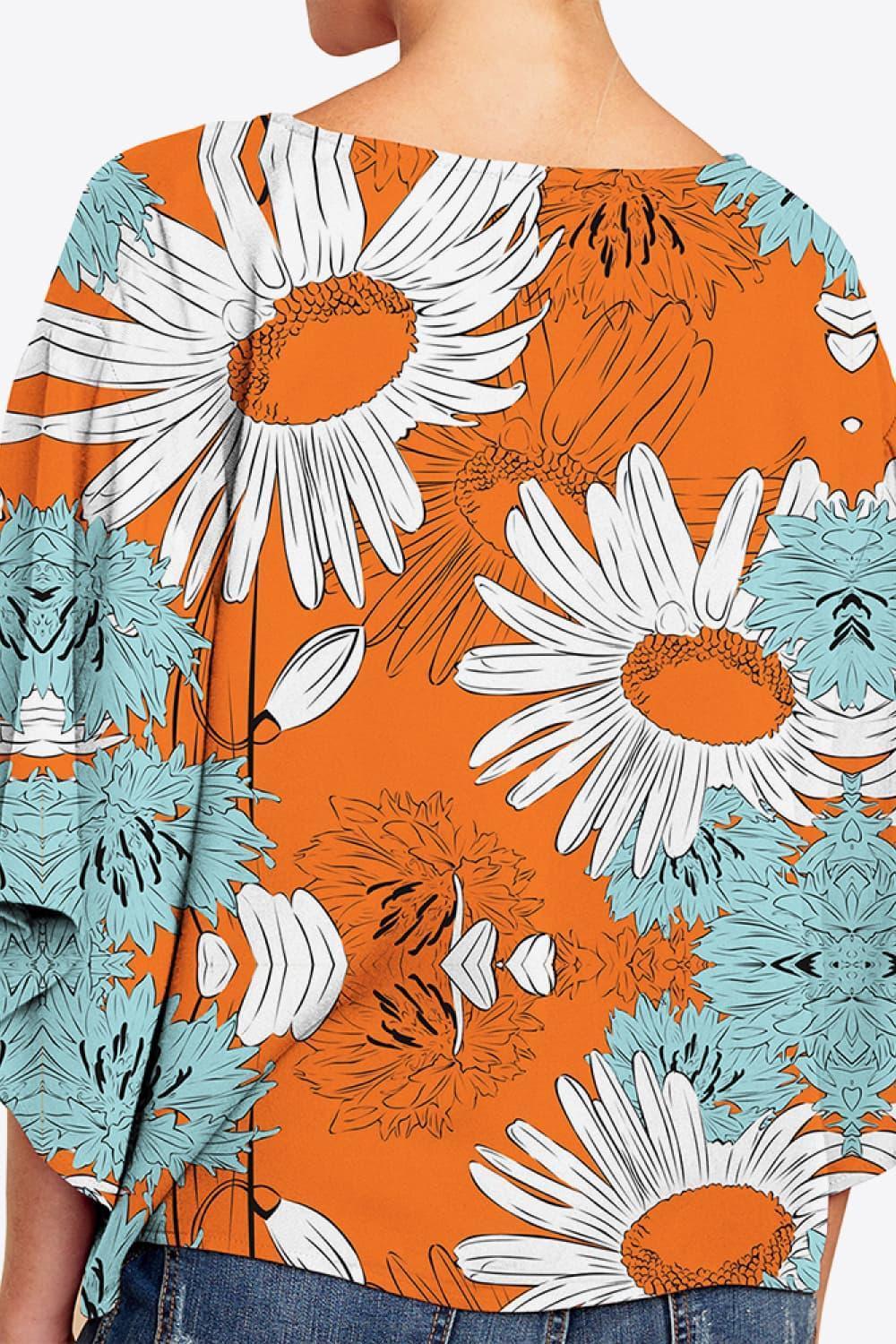 Quintessential Deep V Neck Dolman Sleeve Blouse - MXSTUDIO.COM