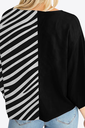 Quintessential Deep V Neck Dolman Sleeve Blouse - MXSTUDIO.COM