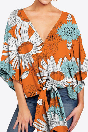 Quintessential Deep V Neck Dolman Sleeve Blouse - MXSTUDIO.COM