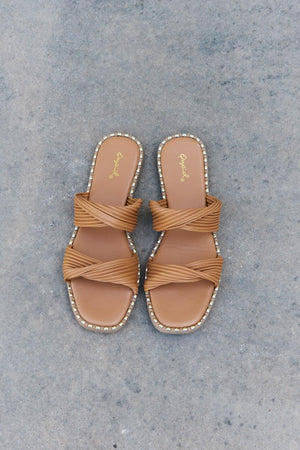 Qupid Twisted Double Strap Womens Flat Sandals - MXSTUDIO.COM