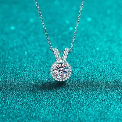 a diamond necklace on a blue background