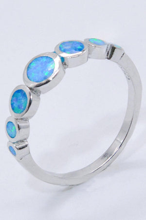 Radiate Love Platinum Plated Sterling Silver Opal Ring - MXSTUDIO.COM