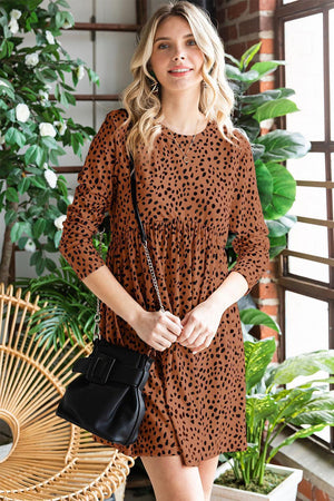 Ravishing Printed Long Sleeve Mini Dress - MXSTUDIO.COM