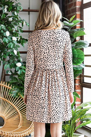 Ravishing Printed Long Sleeve Mini Dress - MXSTUDIO.COM