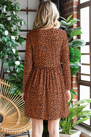 Ravishing Printed Long Sleeve Mini Dress - MXSTUDIO.COM