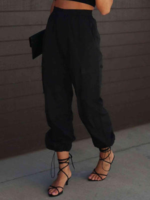 Refined Adventurer Drawstring High Waist Cargo Pants - MXSTUDIO.COM