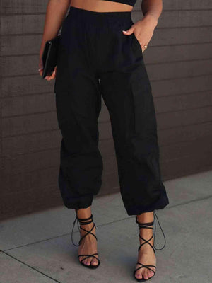 Refined Adventurer Drawstring High Waist Cargo Pants - MXSTUDIO.COM
