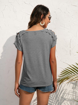 Refocus Cold Shoulder Scoop Neck Blouse - MXSTUDIO.COM