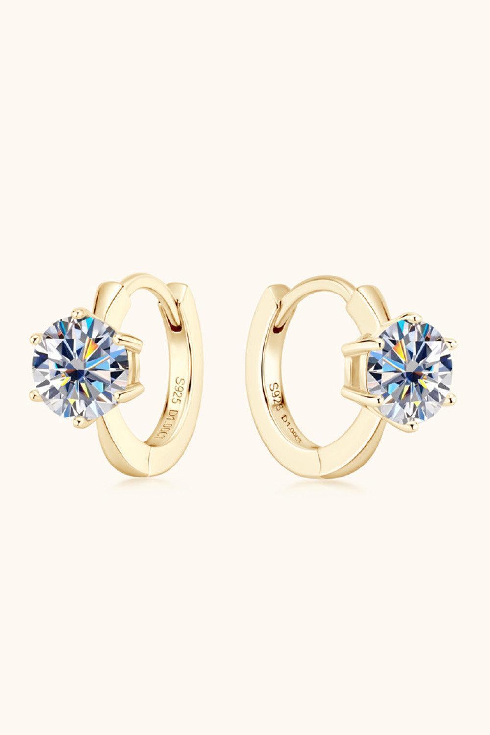 Refreshing Change 2 Carat Huggie Moissanite Earrings - MXSTUDIO.COM