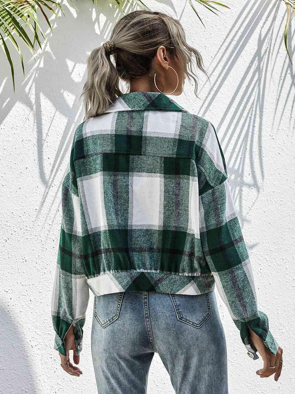 Refreshing Warmth Green Plaid Jacket - MXSTUDIO.COM