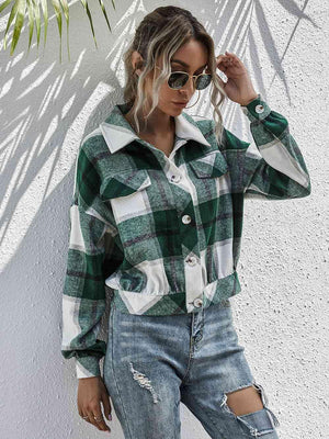 Refreshing Warmth Green Plaid Jacket - MXSTUDIO.COM