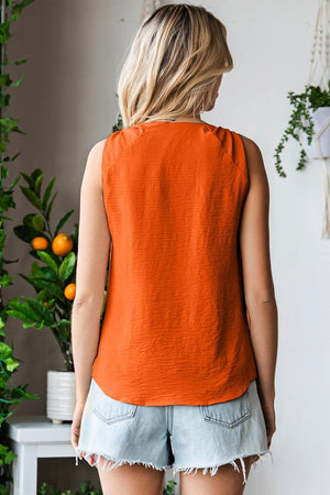 Relax Fit Knot Shoulder V Neck Tank - MXSTUDIO.COM