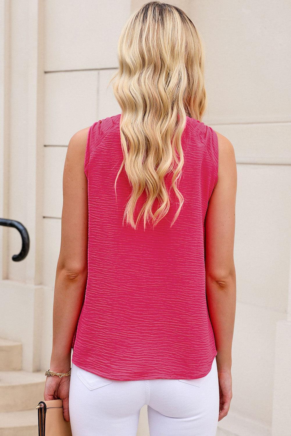 Relax Fit Knot Shoulder V Neck Tank - MXSTUDIO.COM