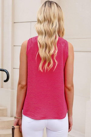 Relax Fit Knot Shoulder V Neck Tank - MXSTUDIO.COM