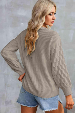 Relaxing Warmth Knit V Neck Sweater-MXSTUDIO.COM