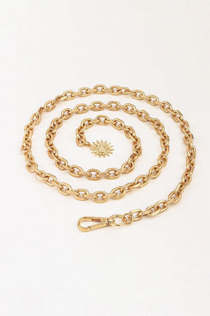Remarkable Ensemble Sun Accent Gold Chain Link Belt - MXSTUDIO.COM