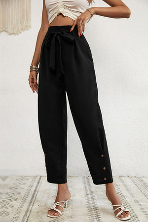 Rest Day Feels High Waisted Black Crop Pants - MXSTUDIO.COM