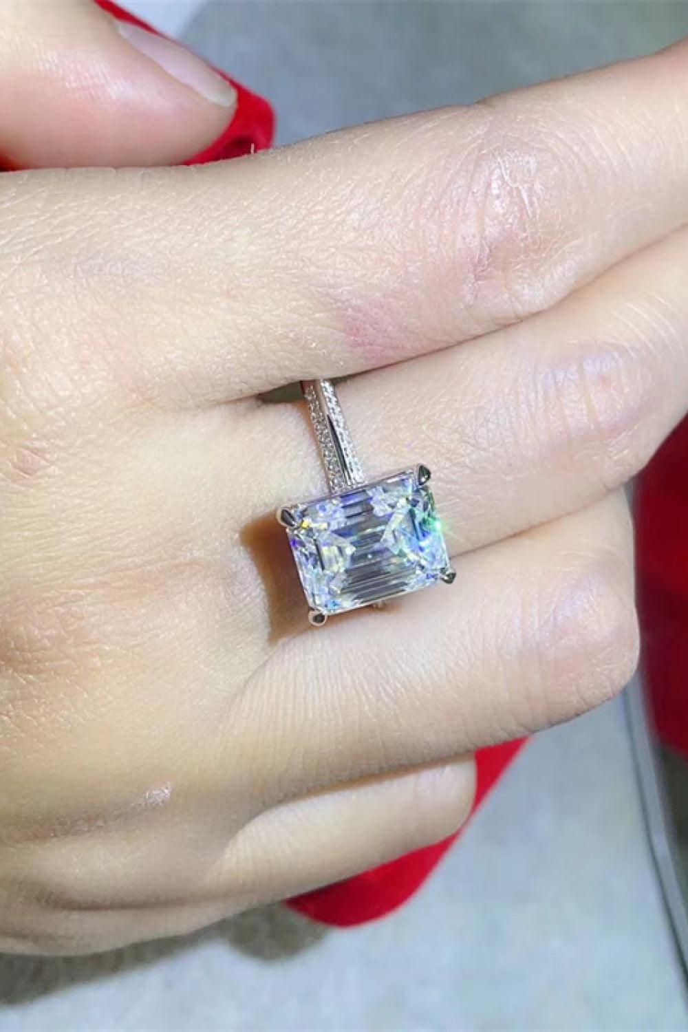 Rewarding Platinum-Plated 5 Carat Moissanite Ring - MXSTUDIO.COM