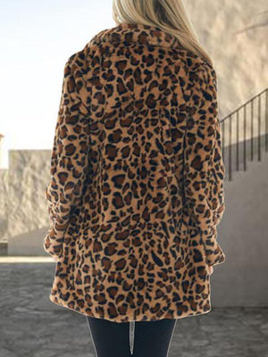Roaring Warmth Collared Leopard Coat-MXSTUDIO.COM