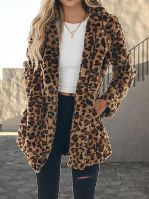 Roaring Warmth Collared Leopard Coat-MXSTUDIO.COM