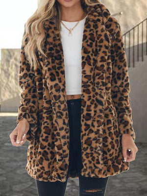 Roaring Warmth Collared Leopard Coat-MXSTUDIO.COM