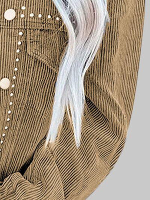 a drawing of a woman with white hair