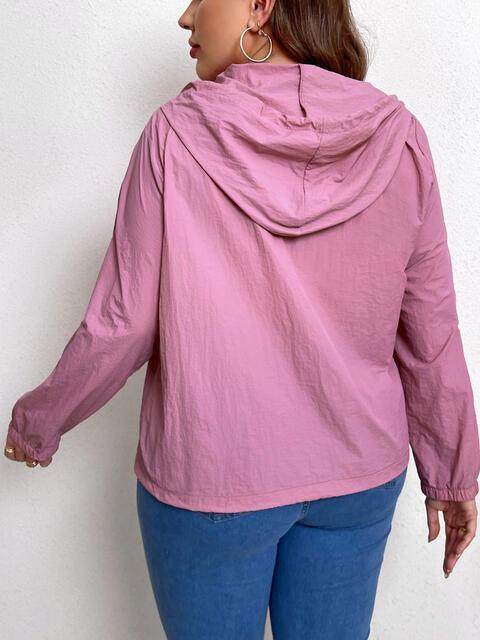 Rocking Fashion Hooded Plus Size Women Mauve Jacket - MXSTUDIO.COM
