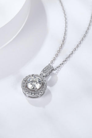 Round Pendant 2 Carat Moissanite Necklace - MXSTUDIO.COM