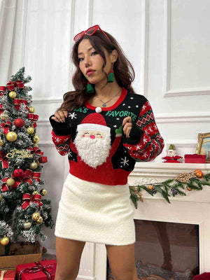 Santa's Favorite Graphic Christmas Sweater-MXSTUDIO.COM
