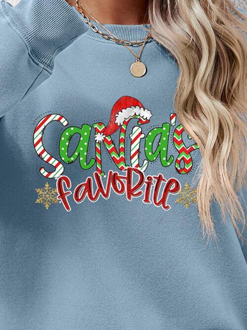 Santa's Favorite Graphic Christmas Sweatshirt-MXSTUDIO.COM