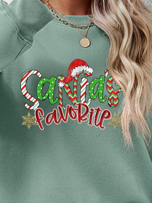 Santa's Favorite Graphic Christmas Sweatshirt-MXSTUDIO.COM