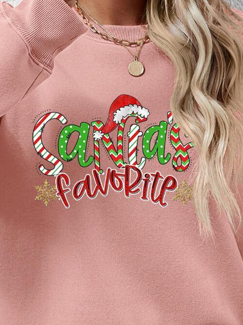 Santa's Favorite Graphic Christmas Sweatshirt-MXSTUDIO.COM
