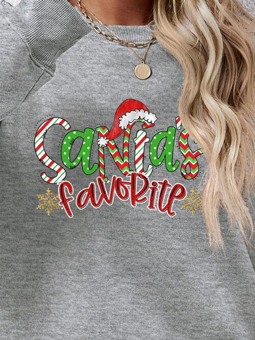 Santa's Favorite Graphic Christmas Sweatshirt-MXSTUDIO.COM