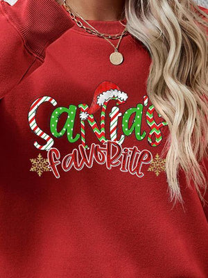 Santa's Favorite Graphic Christmas Sweatshirt-MXSTUDIO.COM