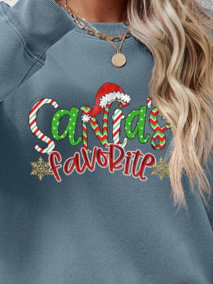 Santa's Favorite Graphic Christmas Sweatshirt-MXSTUDIO.COM
